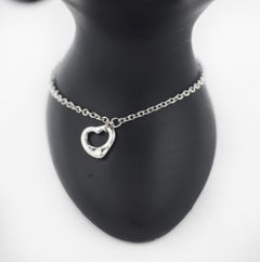 Tiffany & Co. 925 Silver Single Open Heart Bracelet