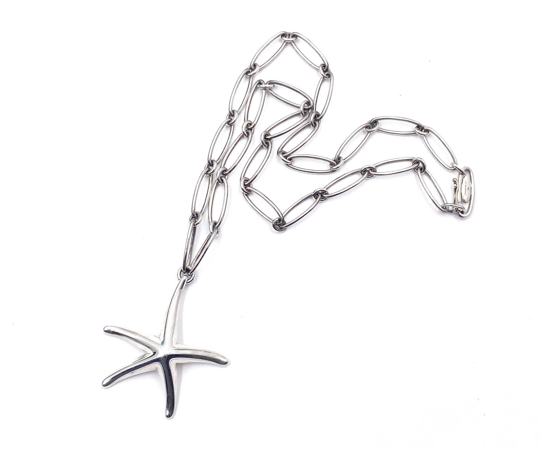 Tiffany & Co. Collana a catena con ciondolo grande a forma di stella marina 925 In condizioni buone in vendita a Pasadena, CA
