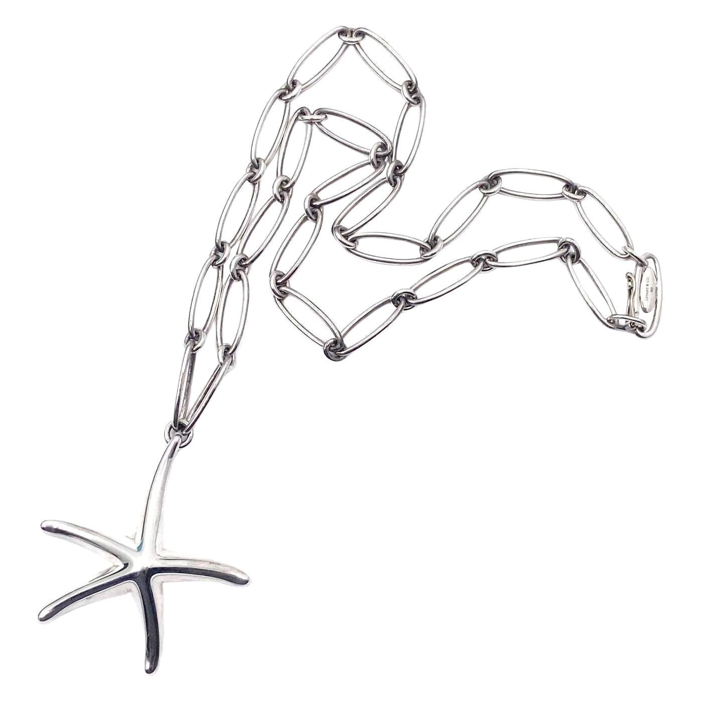 Tiffany & Co. Collana a catena con ciondolo grande a forma di stella marina 925 in vendita