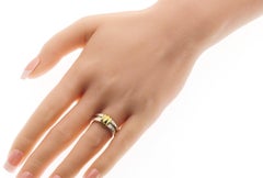 Tiffany & Co. 925 Sterling Silver 18 Karat Gold Atlas Groove Band Ring