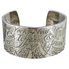 Tiffany & Co 925 Sterling Silver 727 Fifth Ave New York 10022 Notes Cuff Bangle