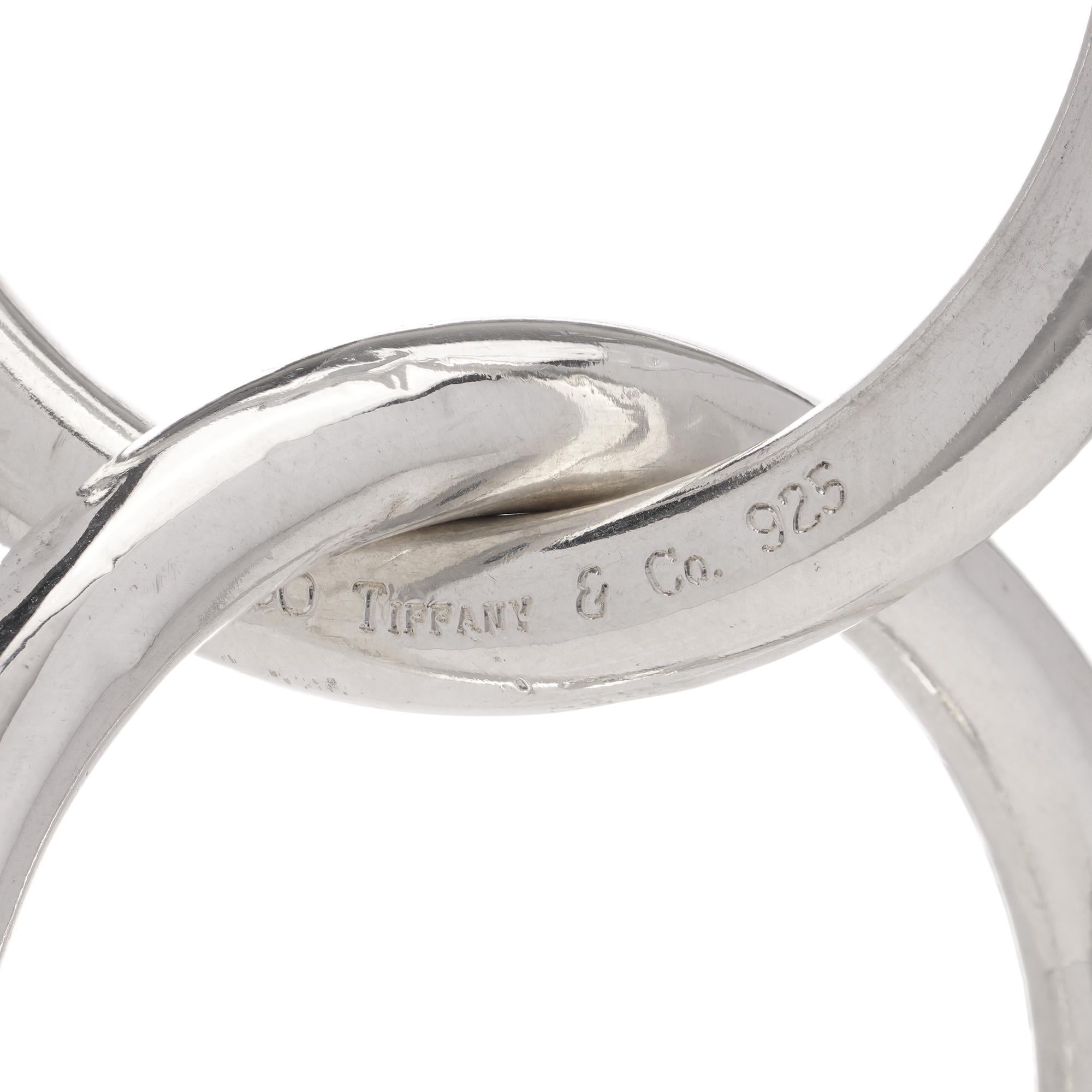 Tiffany & Co. 925 Sterling Silver Double Circle Baby Rattle In Good Condition In Braintree, GB
