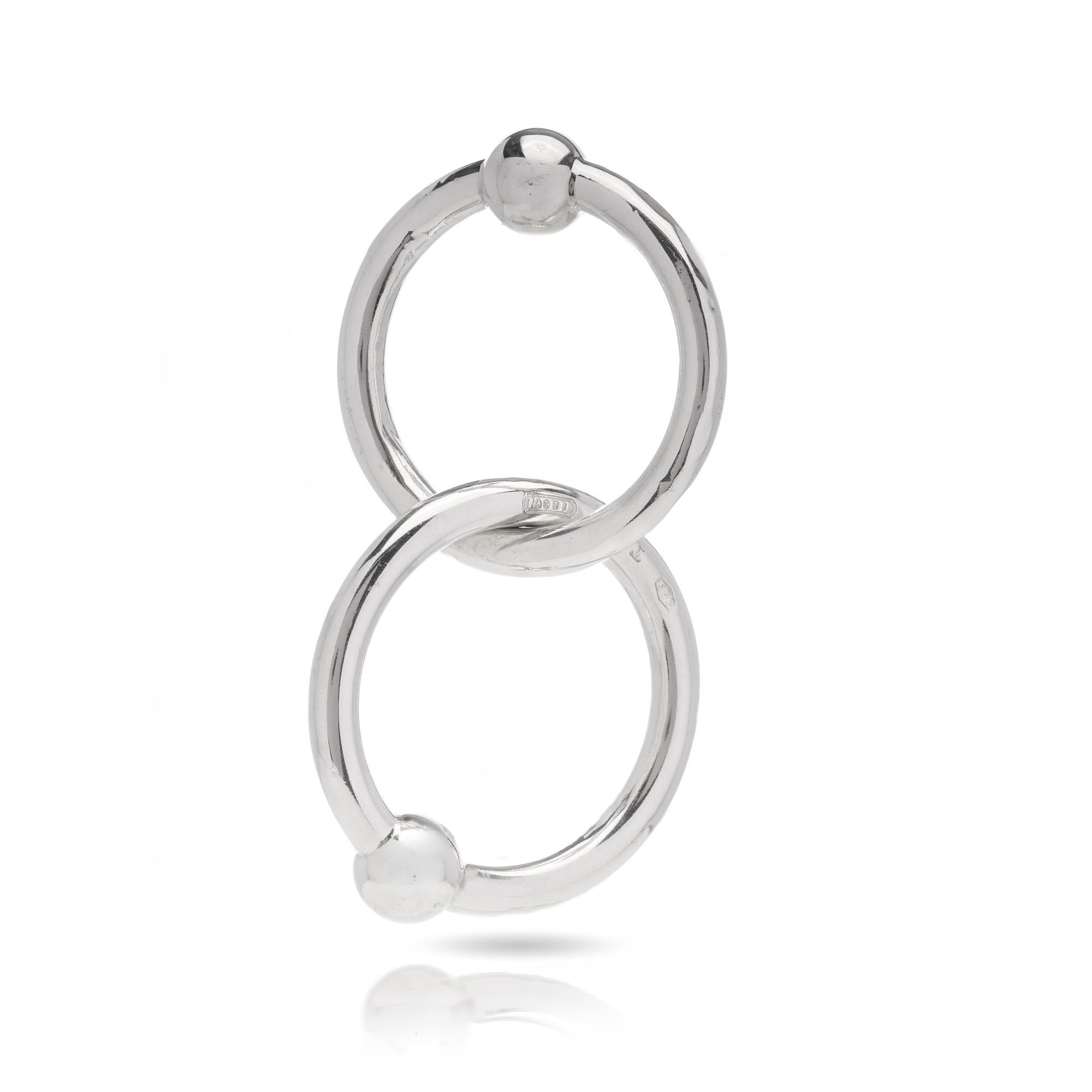 Late 20th Century Tiffany & Co. 925 Sterling Silver Double Circle Baby Rattle