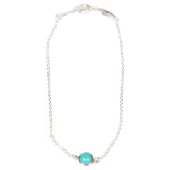 Tiffany & Co 925 Sterling Silver Elsa Peretti by the Yard Turquoise Bracelet