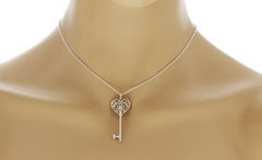 Tiffany & Co. 925 Sterling Silver Enchant Heart Key Necklace