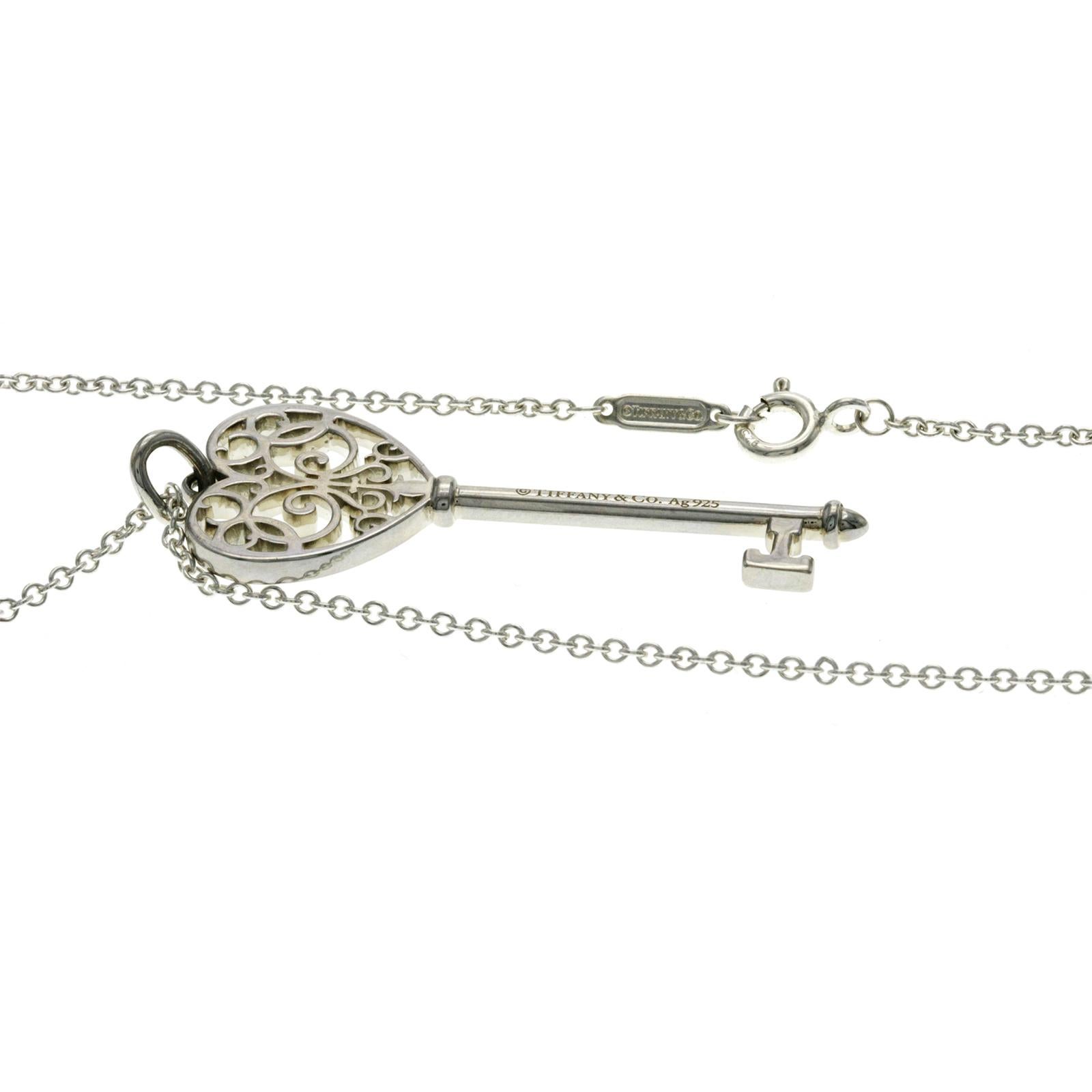 tiffany heart key necklace