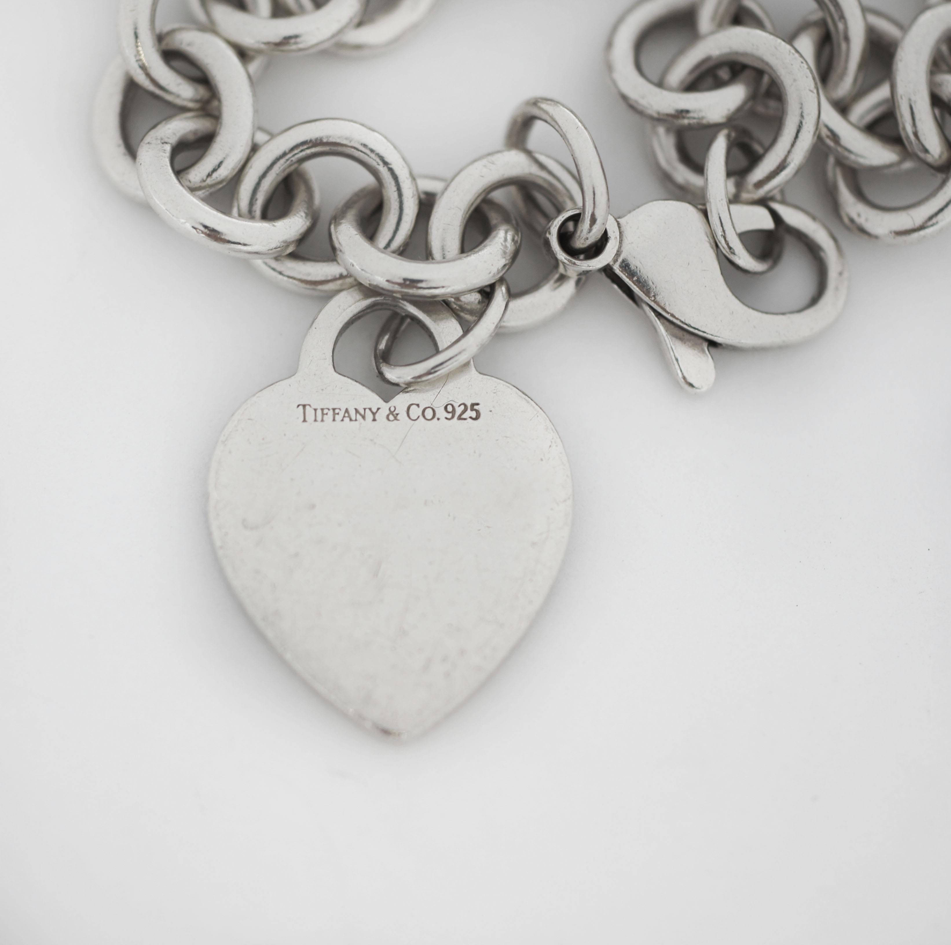 tiffany co silver charm bracelet 925