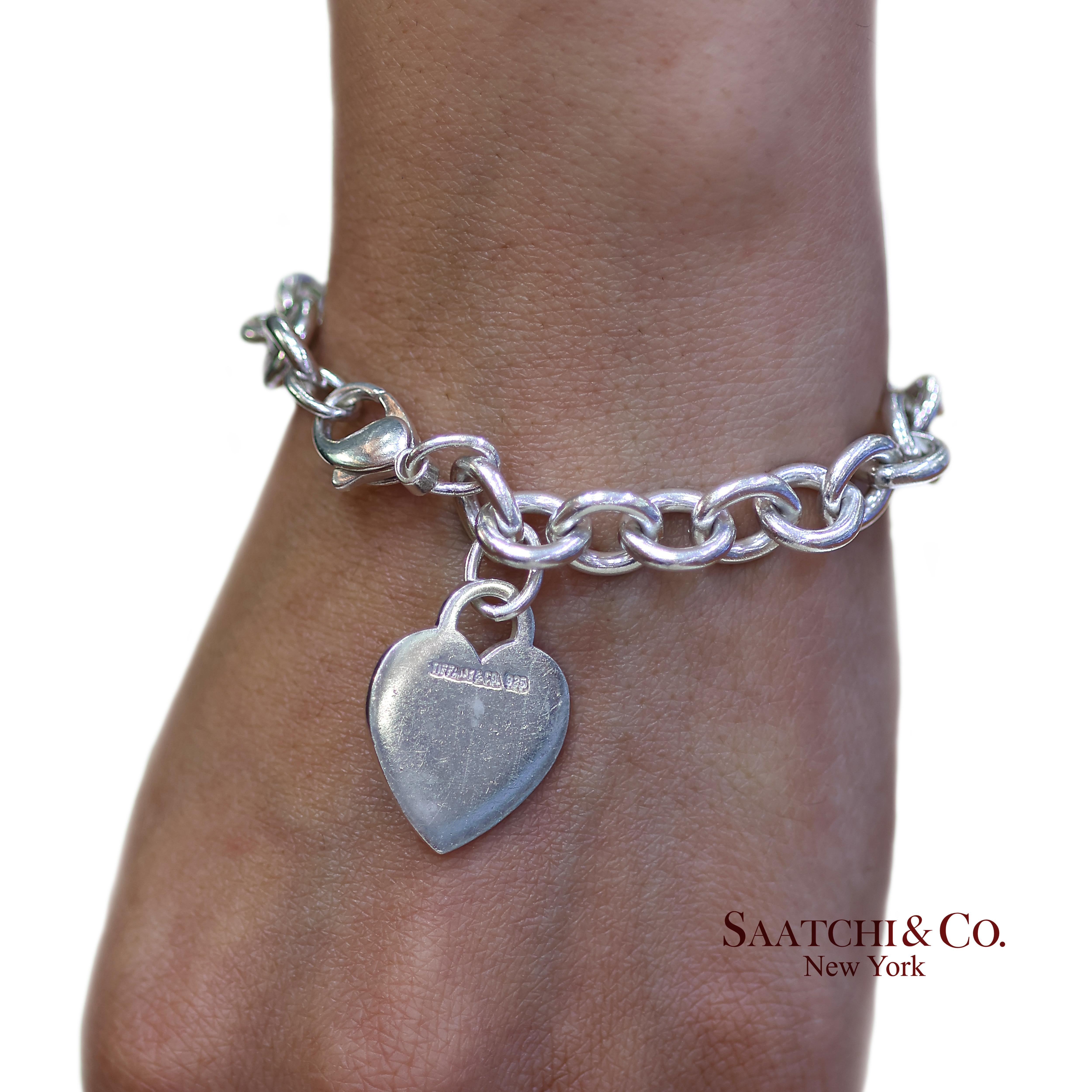 Bracciale a catena con cuore in argento 925 di Tiffany & Co. in vendita 6