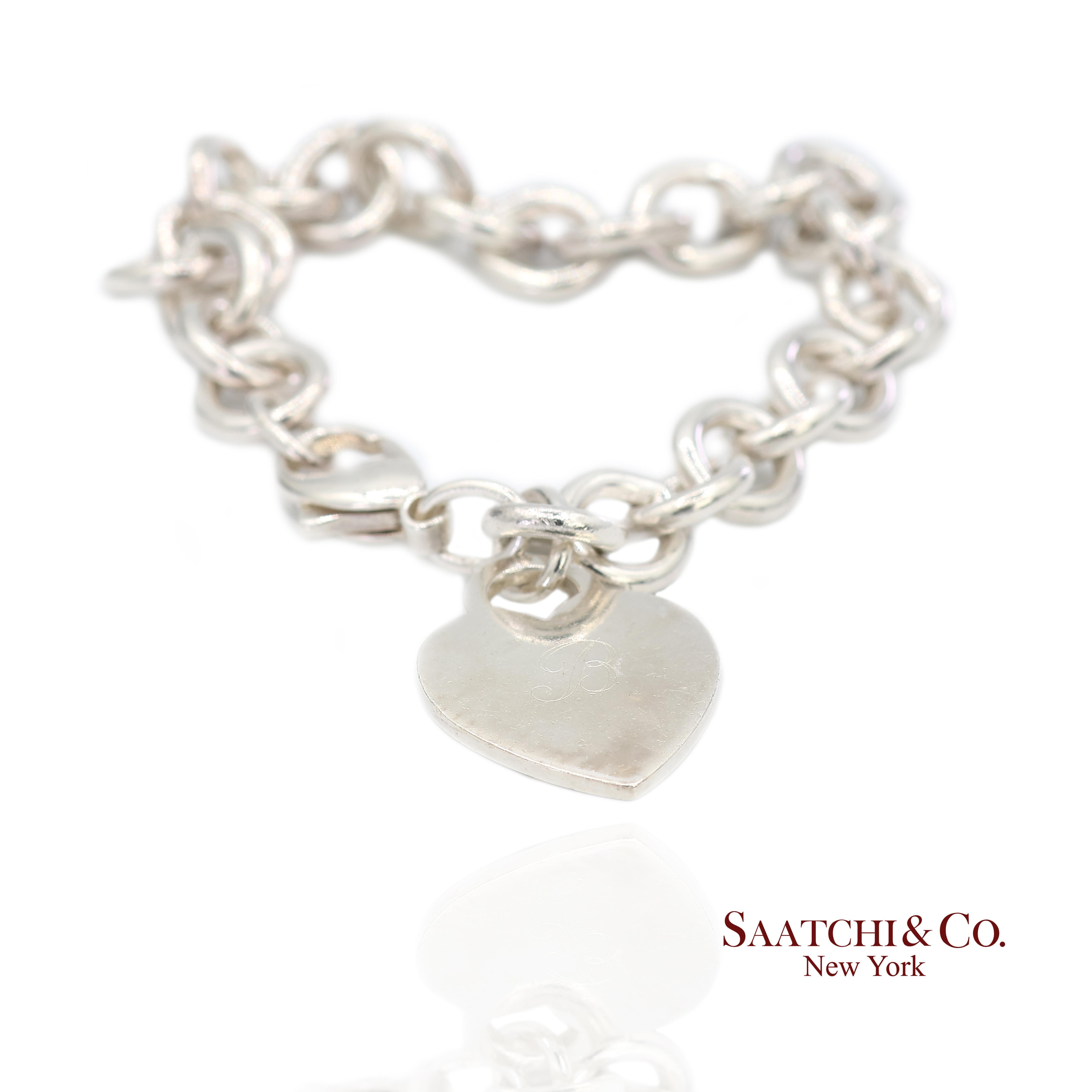 Contemporaneo Bracciale a catena con cuore in argento 925 di Tiffany & Co. in vendita