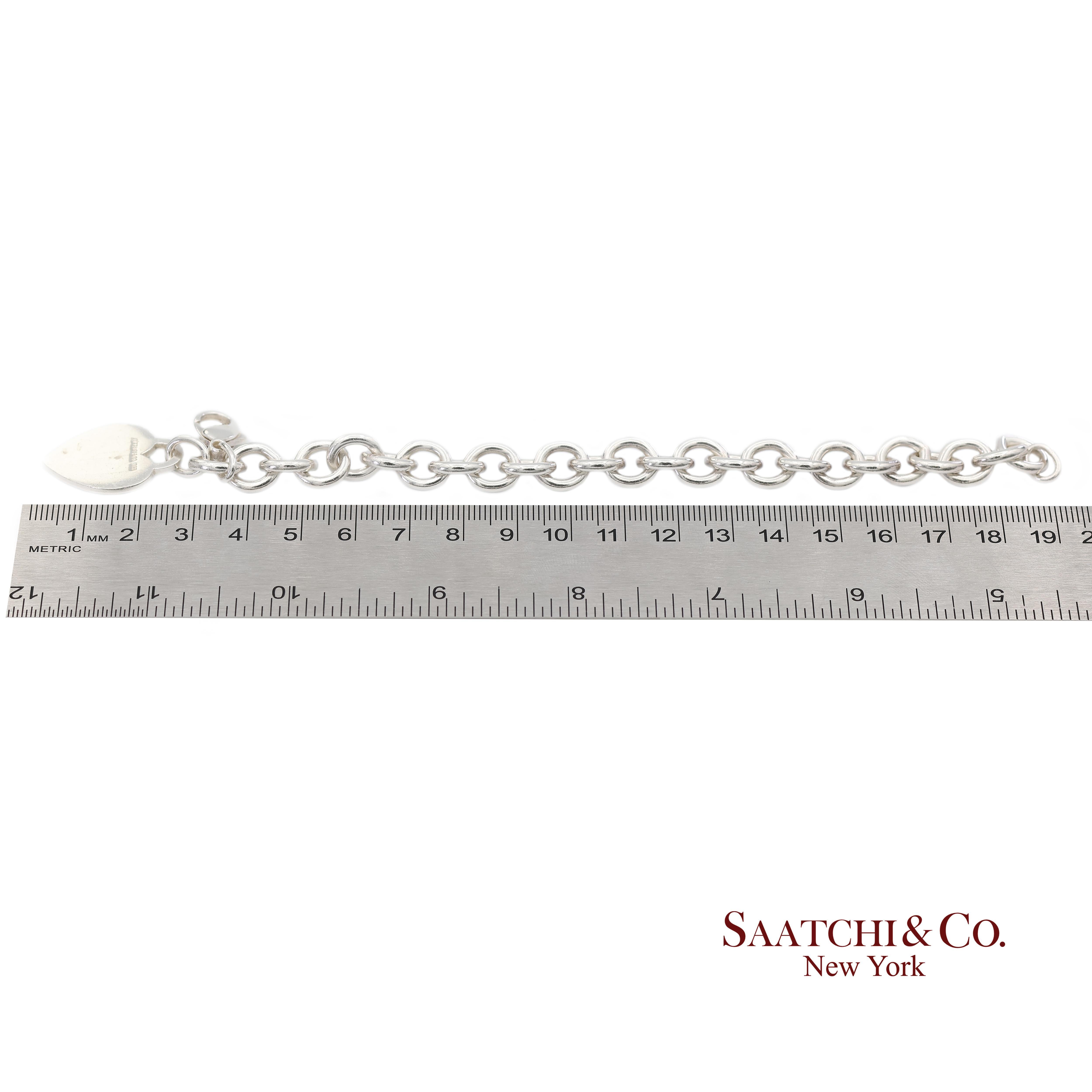 Bracciale a catena con cuore in argento 925 di Tiffany & Co. in vendita 3
