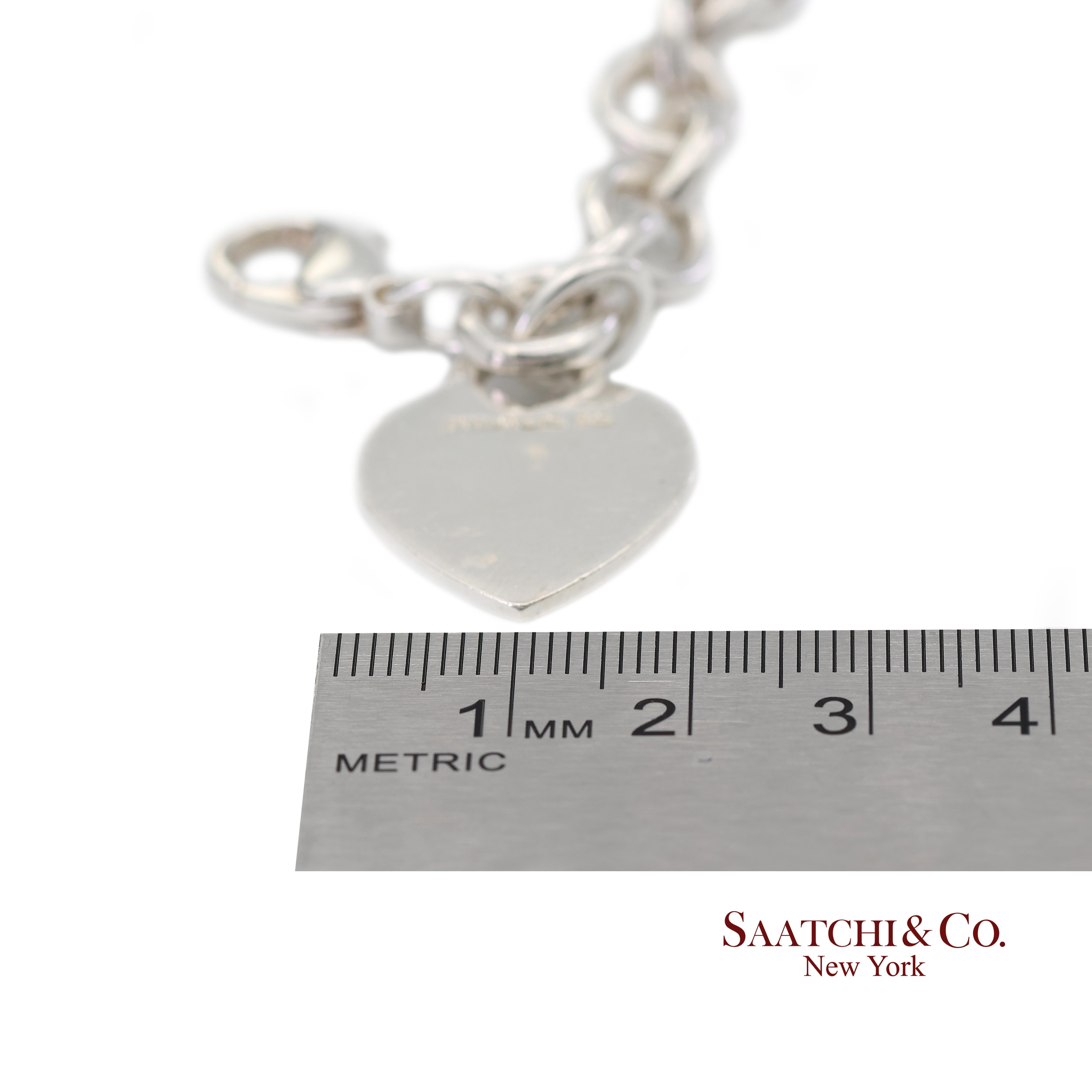 Bracciale a catena con cuore in argento 925 di Tiffany & Co. in vendita 4