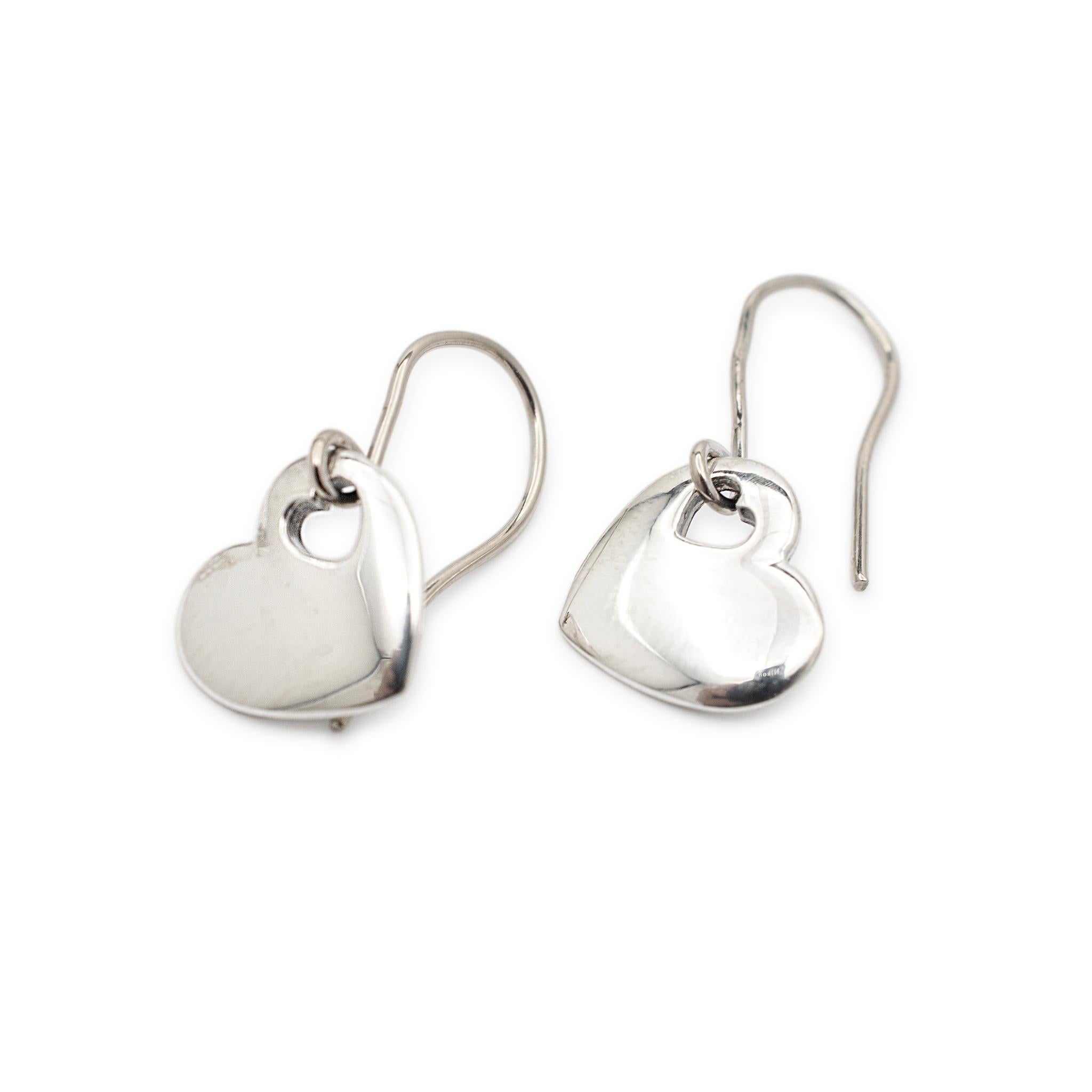 Tiffany & Co. 925 Sterling Silber Herz Ohrringe Tropfen Damen