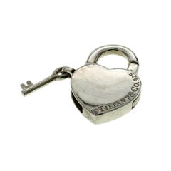 Tiffany & Co. 925 Sterling Silver Heart Key Lock Pendant Charm