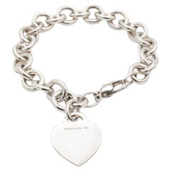 Tiffany & Co. 925 Sterling Silver Heart Tag Charm Bracelet