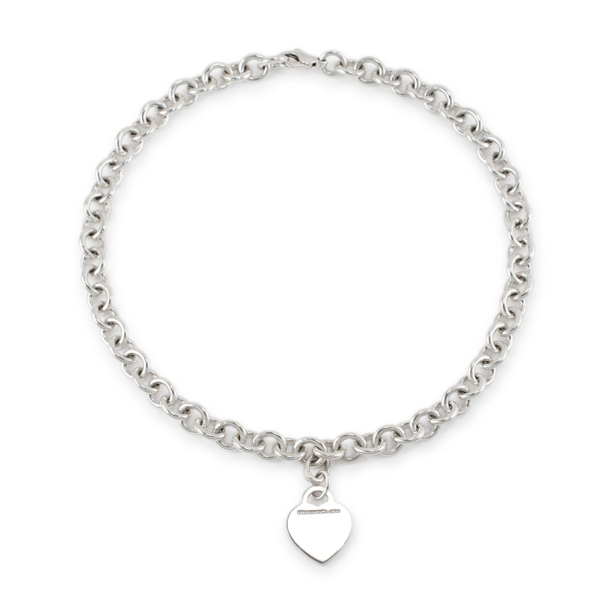 Tiffany & Co. 925 Sterlingsilber I Love You Heart Tag-Anhänger-Halskette Damen