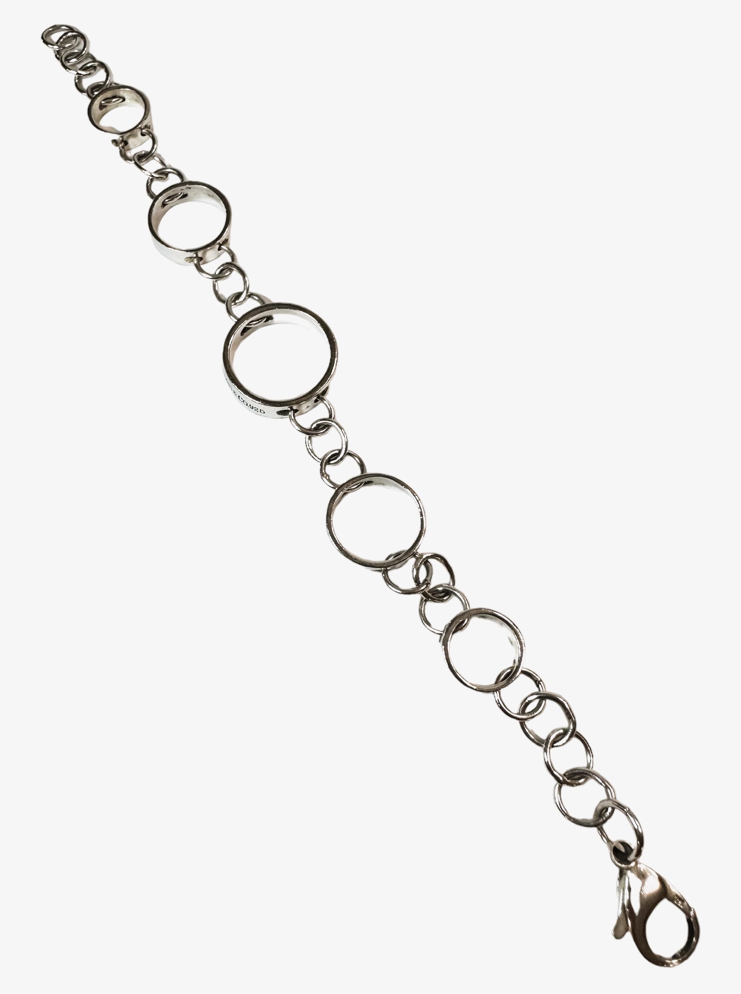 Art Deco Tiffany & Co. 925 Sterling Silver Interlocking Circle Bracelet
