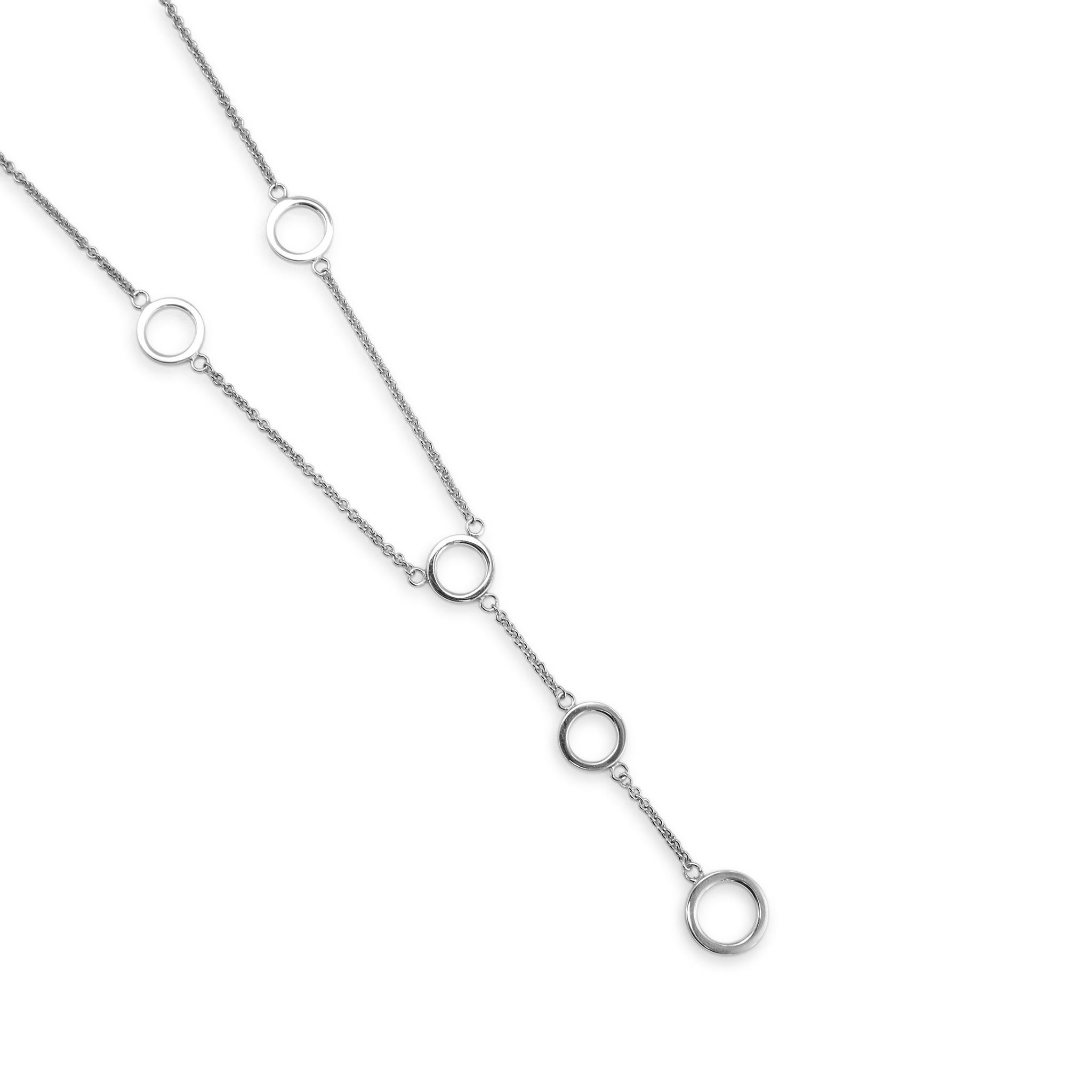 Tiffany & Co. 925 Sterling Silber Multi Circles Lariat Station Halskette im Zustand „Hervorragend“ im Angebot in Houston, TX