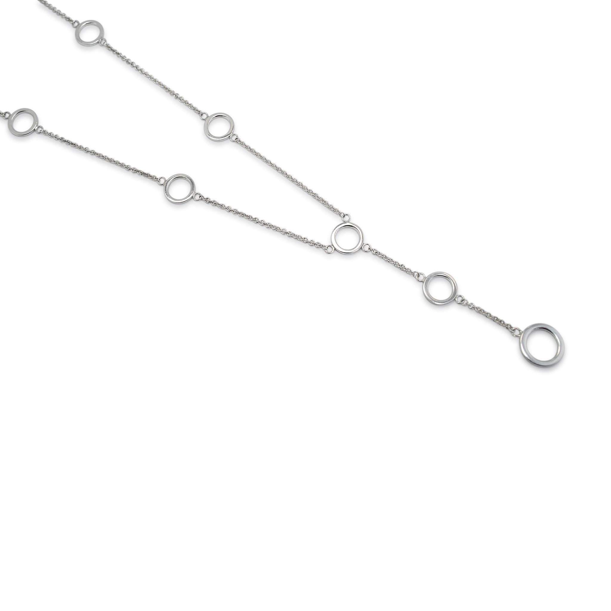 Tiffany & Co. 925 Sterling Silber Multi Circles Lariat Station Halskette Damen im Angebot