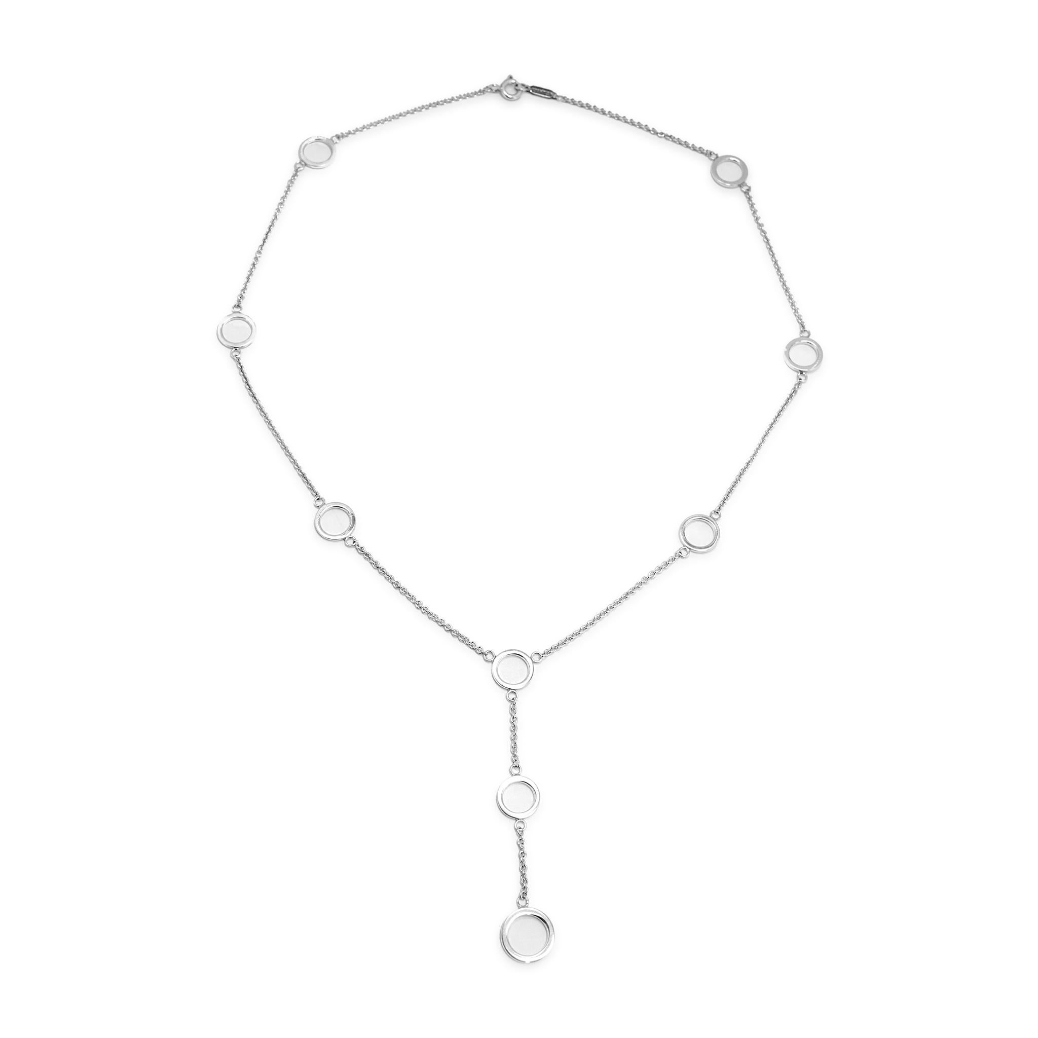Tiffany & Co. 925 Sterling Silber Multi Circles Lariat Station Halskette im Angebot 1