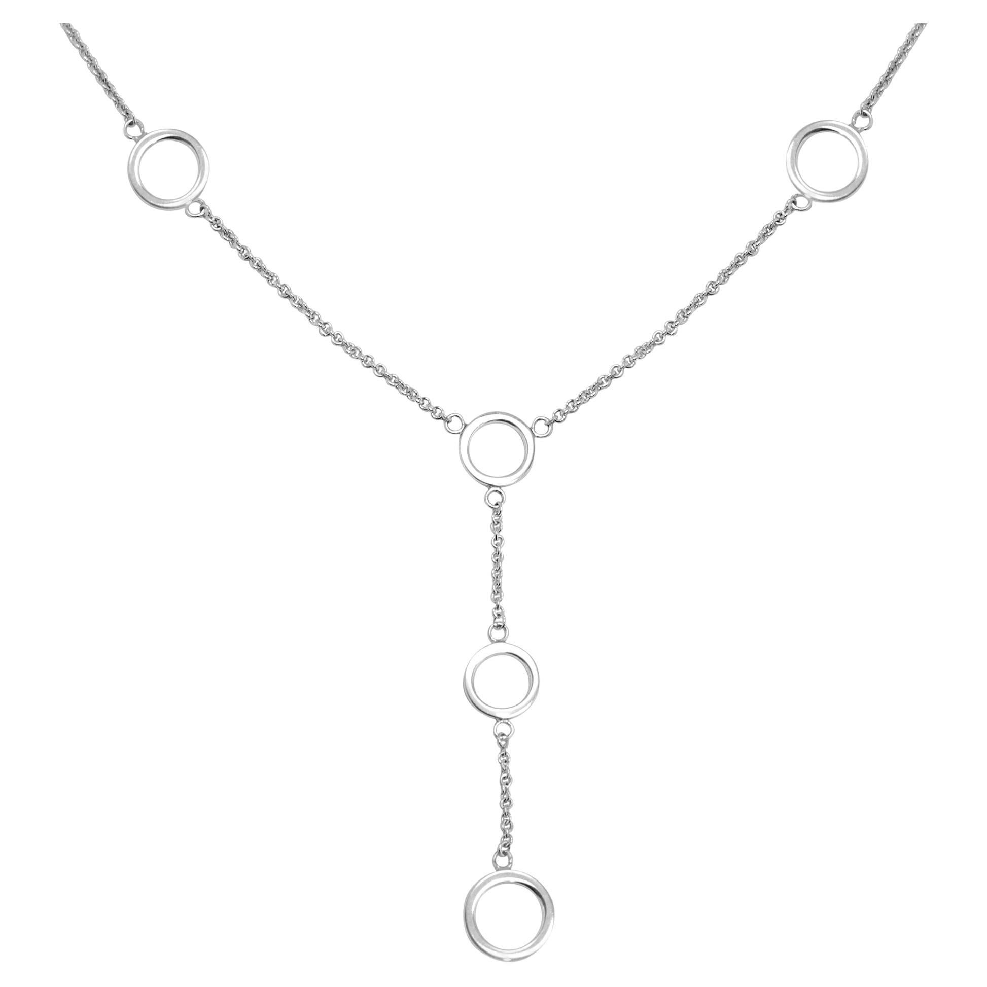 Tiffany & Co. 925 Sterling Silber Multi Circles Lariat Station Halskette im Angebot