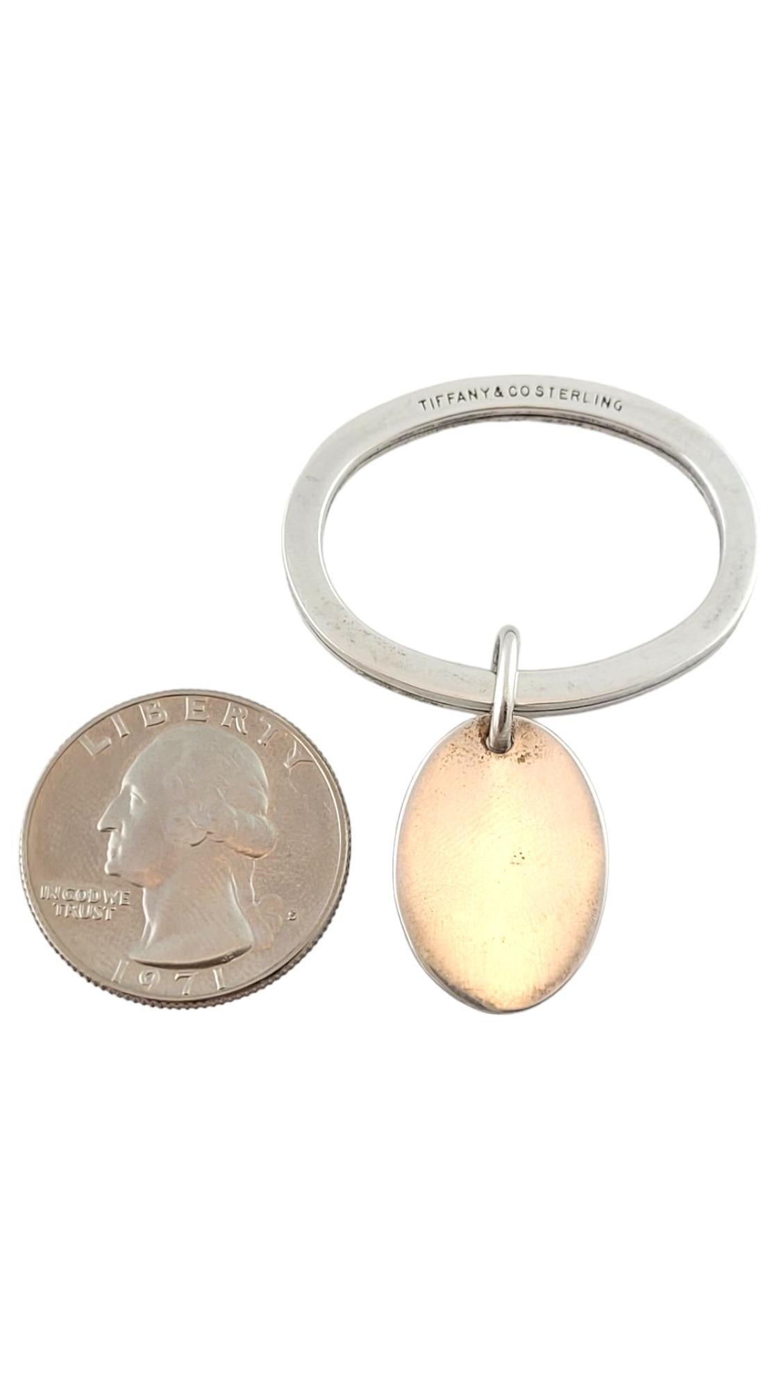 Tiffany & Co 925 Sterling Silver Oval Key Ring with Tag #17410 2