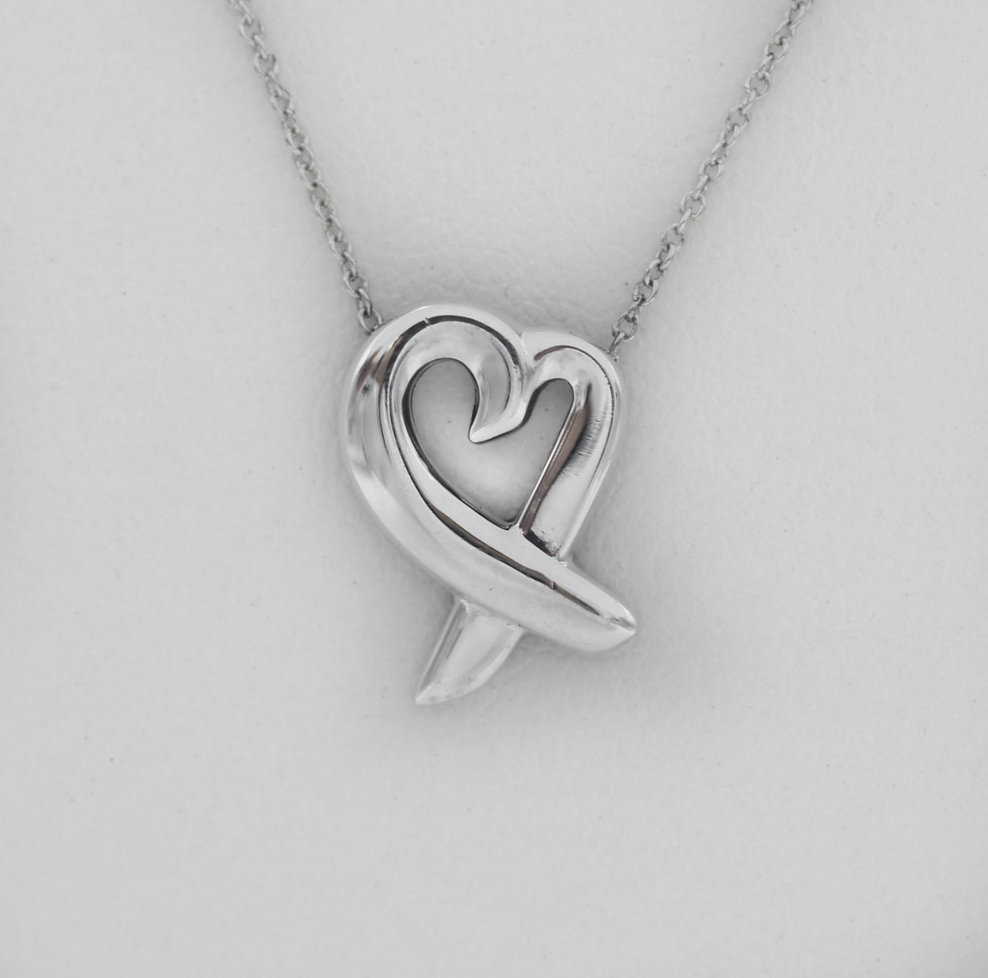 Tiffany & Co
925 Sterling Silver
Loving heart necklace
by Paloma Picasso
16