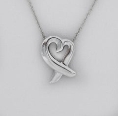 Tiffany & Co. 925 Sterling Silver Paloma Picasso Loving Heart Necklace