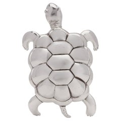 Used Tiffany & Co. 925 sterling silver paperweight in a form of a tortoise