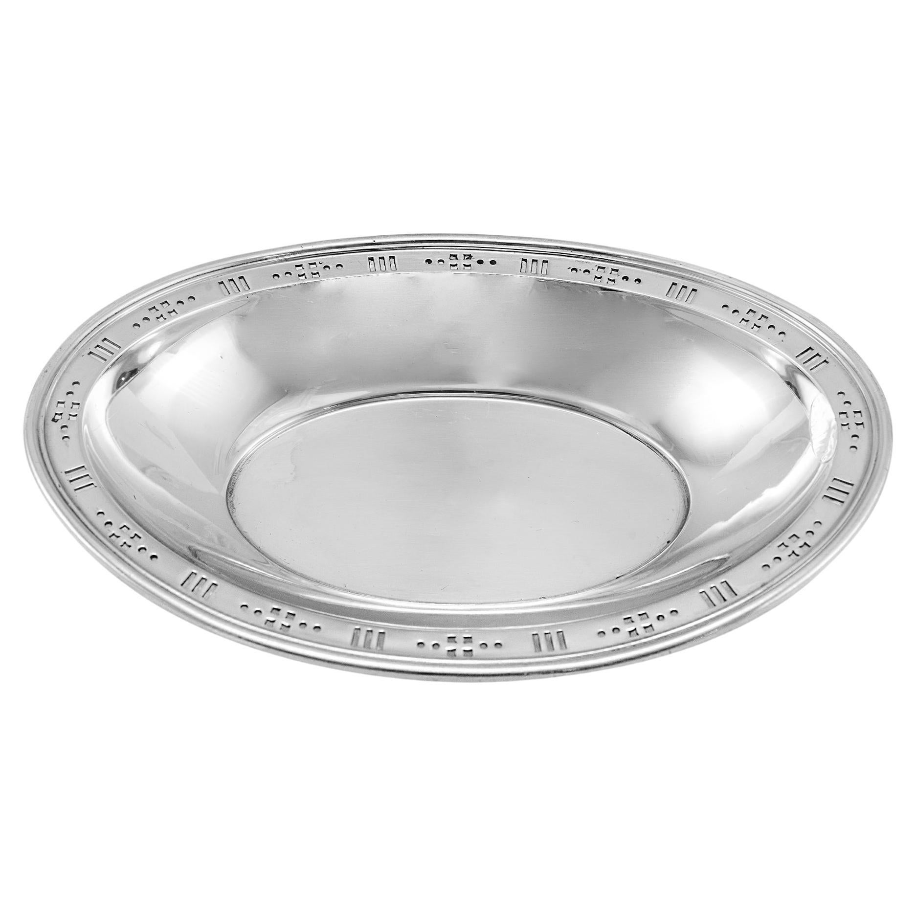 Tiffany & Co. 925 Sterling Silver Pierced Oval Serving Bowl