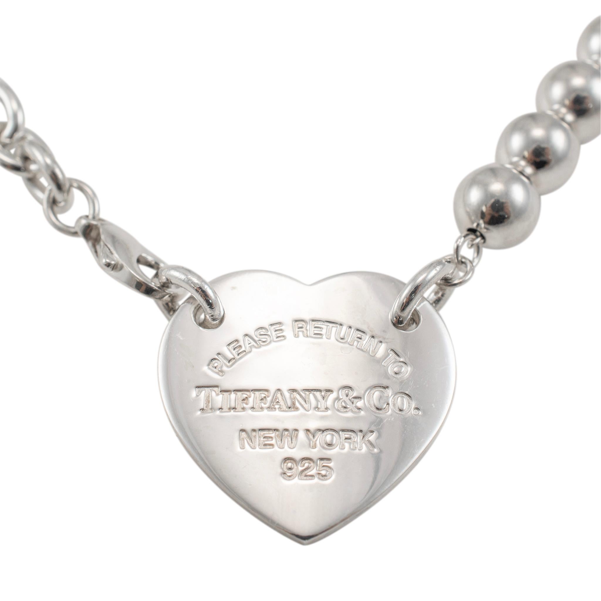 Tiffany & Co. 925 Sterlingsilber Return to Tiffany Heart Tag Wickel-Halskette, Tiffany & Co. im Zustand „Hervorragend“ im Angebot in Houston, TX