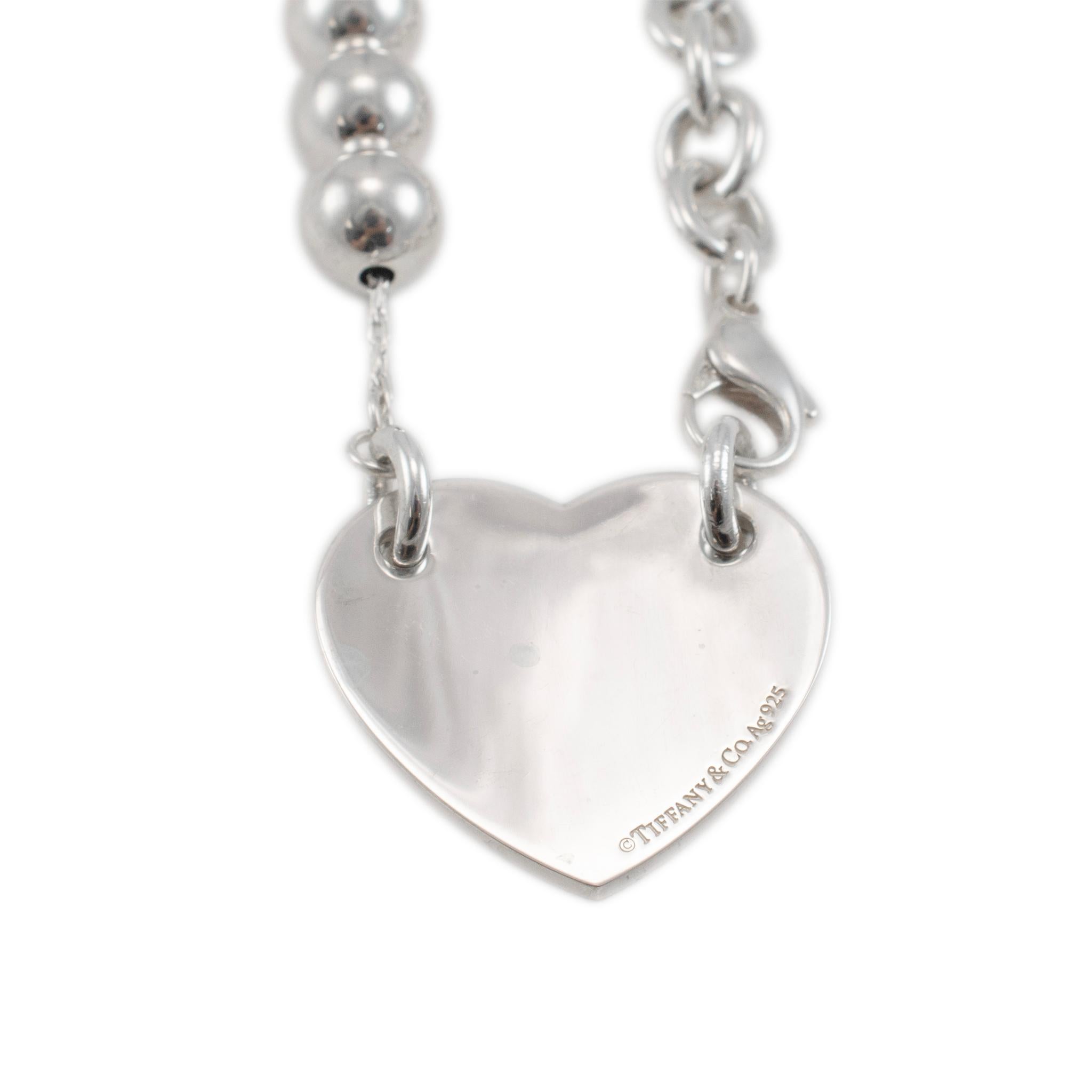Tiffany & Co. 925 Sterlingsilber Return to Tiffany Heart Tag Wickel-Halskette, Tiffany & Co. Damen im Angebot