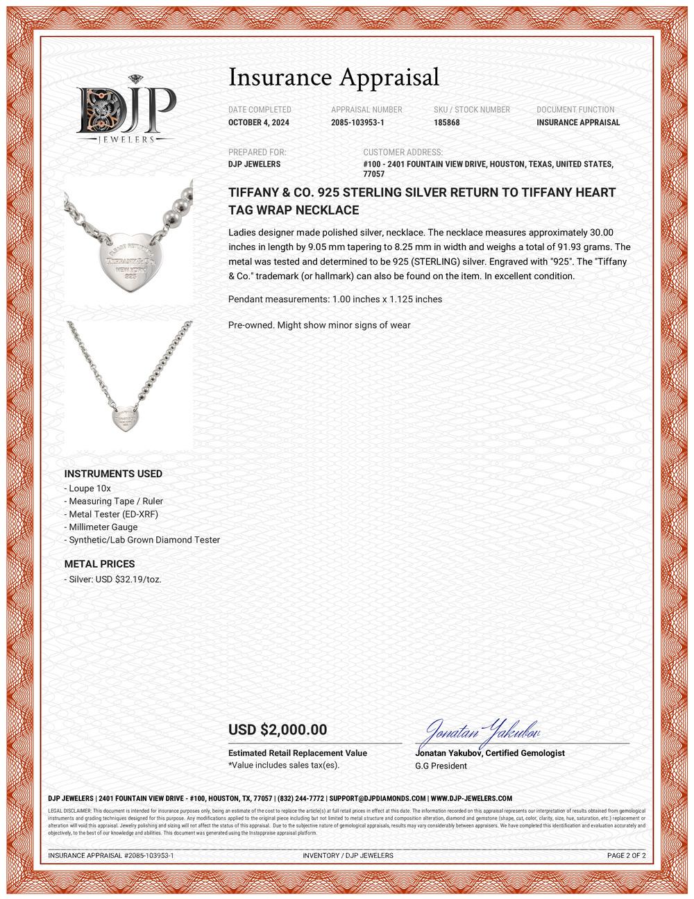 Tiffany & Co. 925 Sterlingsilber Return to Tiffany Heart Tag Wickel-Halskette, Tiffany & Co. im Angebot 3