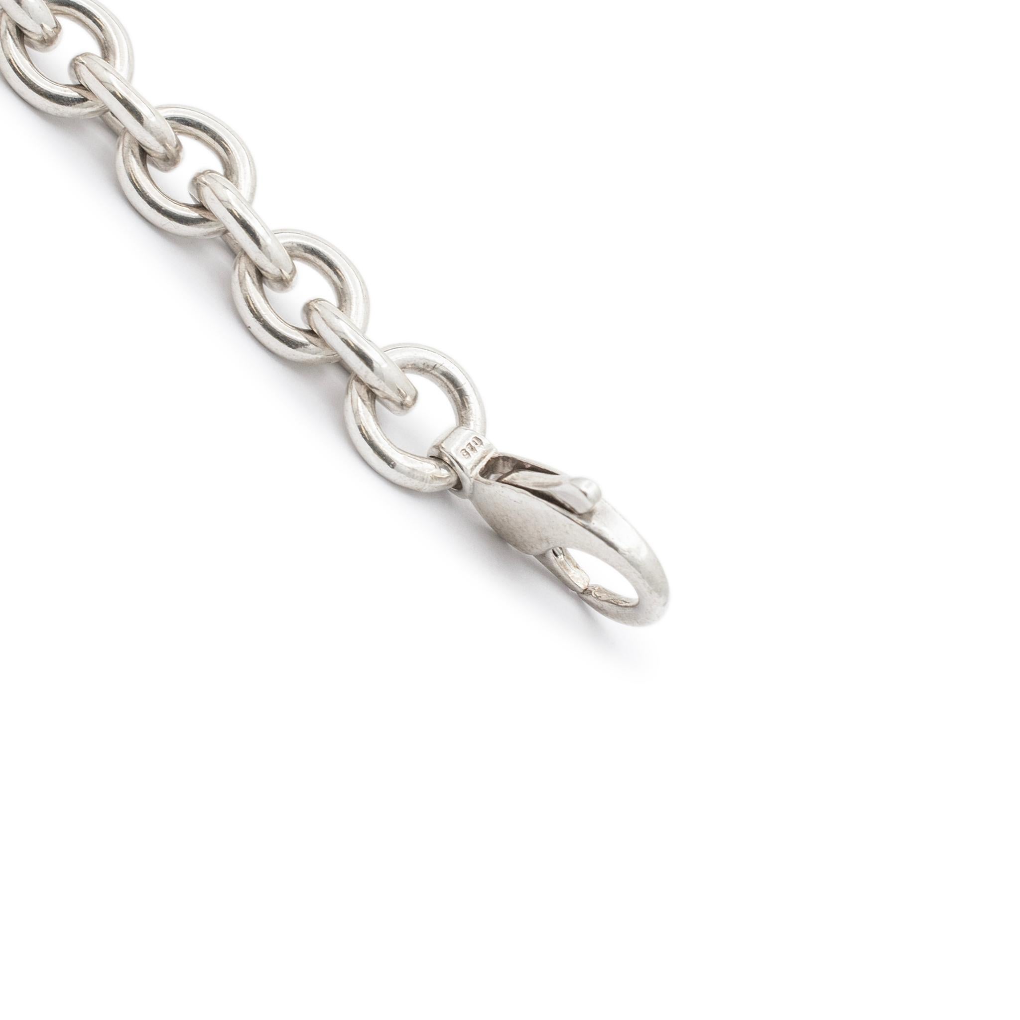 Tiffany & Co. 925 Sterlingsilber-Halskette mit ovalem Tag-Anhänger im Zustand „Hervorragend“ in Houston, TX