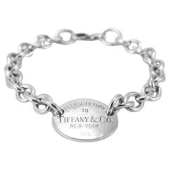 Tiffany & Co. 925 Sterling Silver Return to Tiffany Ultra Oval Tag Bracelet