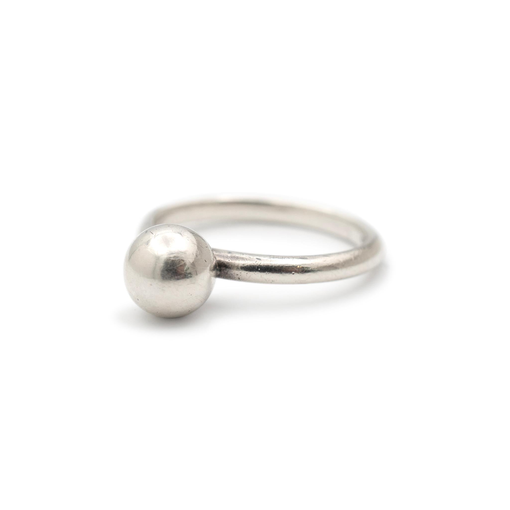 Tiffany & Co. 925 Sterlingsilber Kugel-Cocktailring mit Kugel im Zustand „Hervorragend“ in Houston, TX