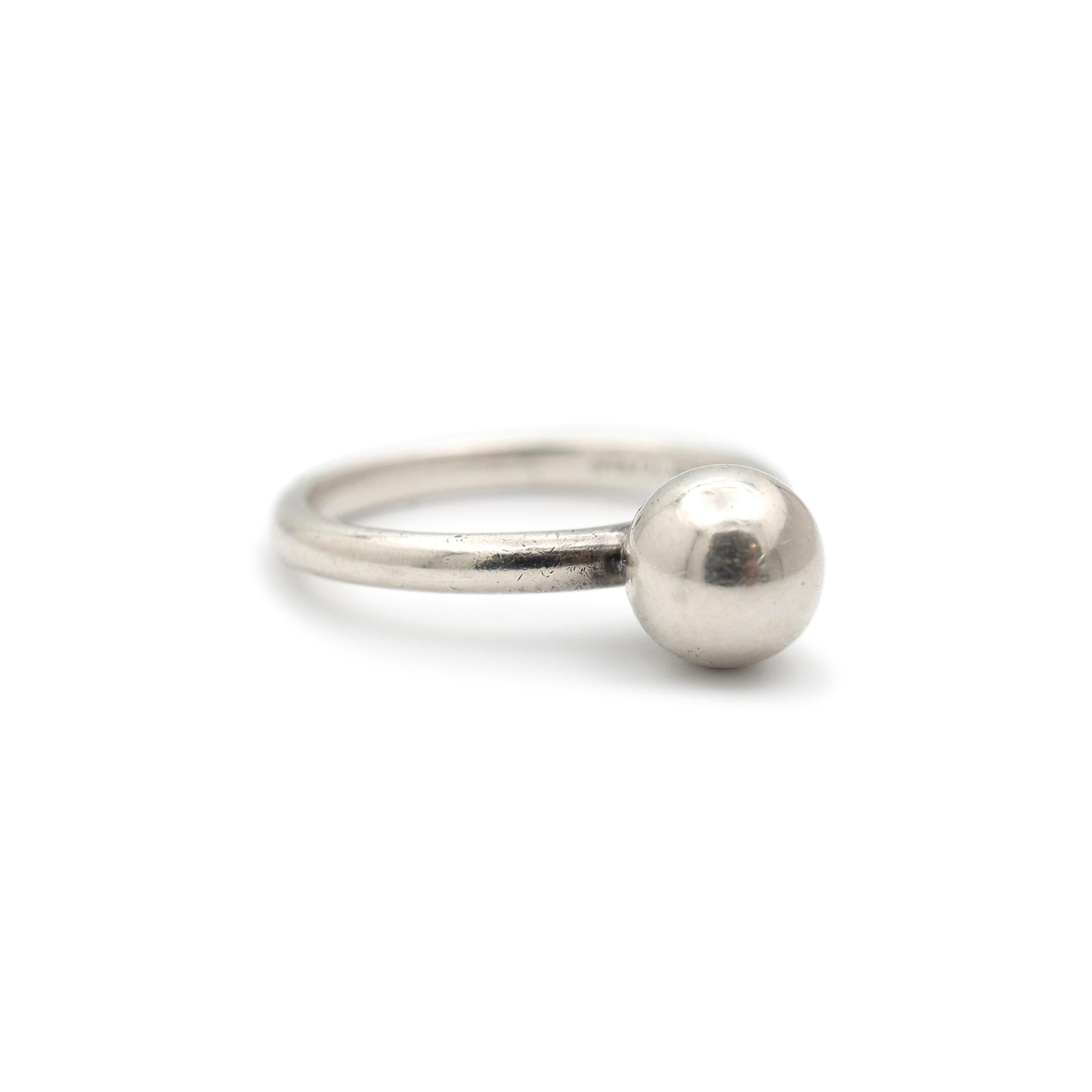 Tiffany & Co. 925 Sterlingsilber Kugel-Cocktailring mit Kugel Damen