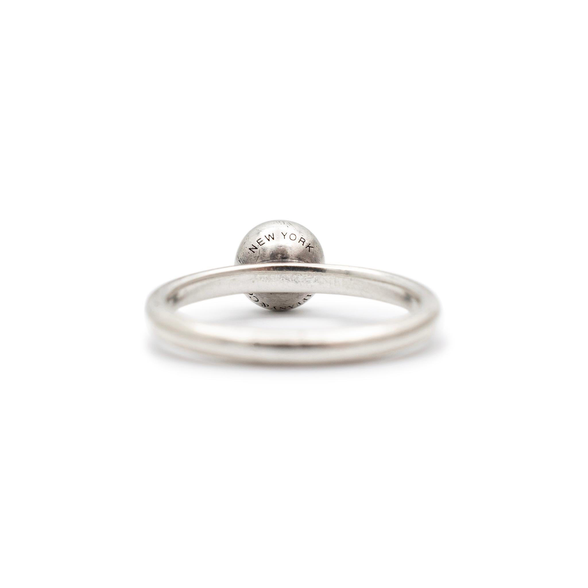 Tiffany & Co. 925 Sterlingsilber Kugel-Cocktailring mit Kugel 1