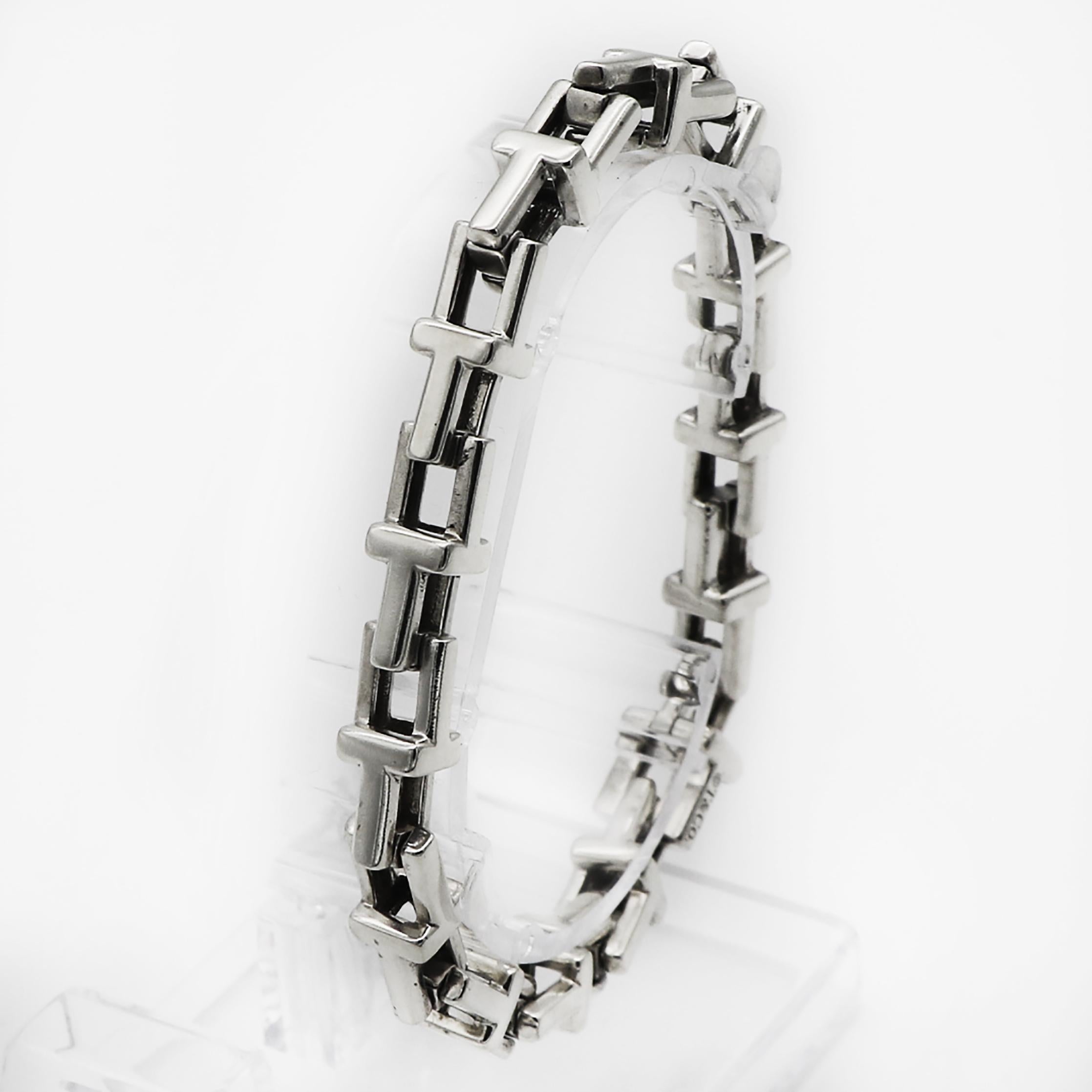 Bracciale a catena a T in argento 925 di Tiffany & Co. in vendita 1