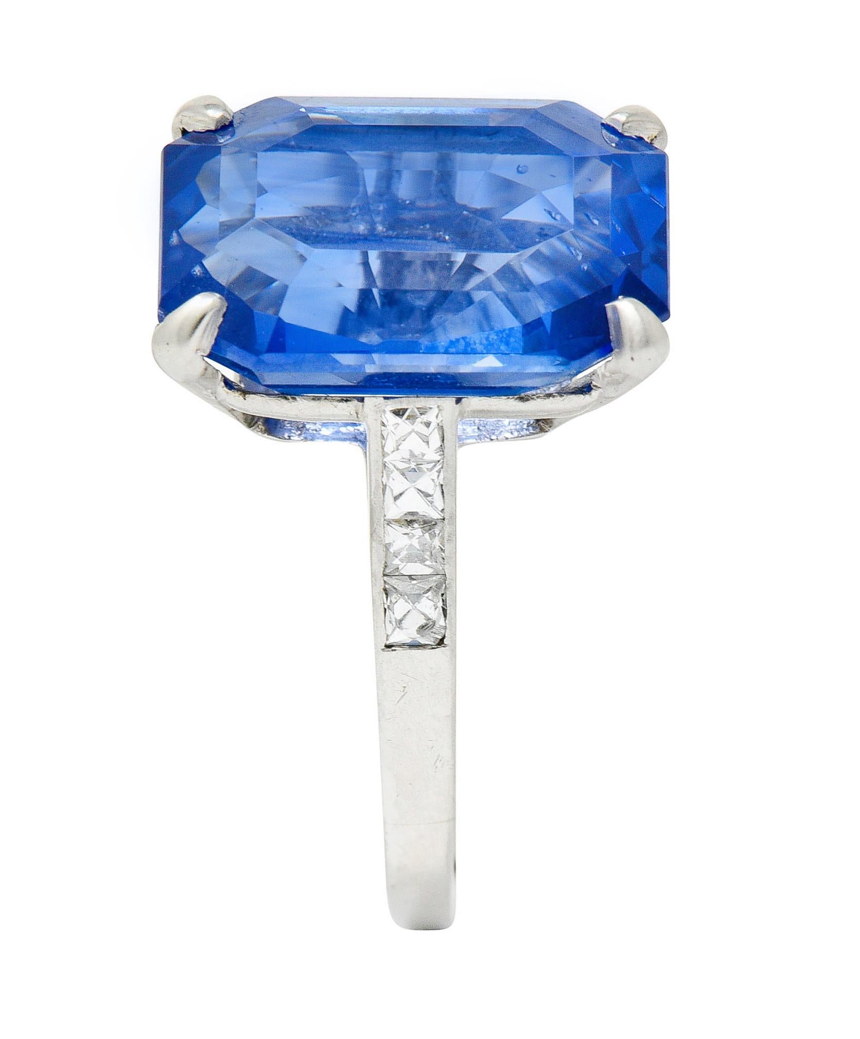 Tiffany & Co. 9.32 Carats No Heat Ceylon Sapphire Diamond Platinum Ring 1