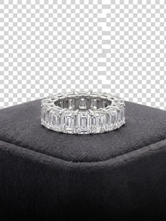 Tiffany & Co. 9.5 Carat Emerald Cut Diamond Platinum Eternity Band Ring