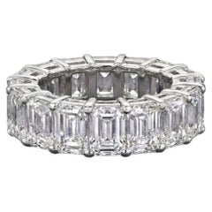 Tiffany & Co. 9.5 Carat Emerald Cut Diamond Platinum Eternity Band Ring