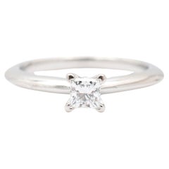 Tiffany & Co. 950 Platinum 0.22 Princess Cut Diamond Promise Engagement Ring