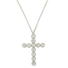 Tiffany & Co. 950 Platinum 0.55 Carat Diamonds Cross Necklace