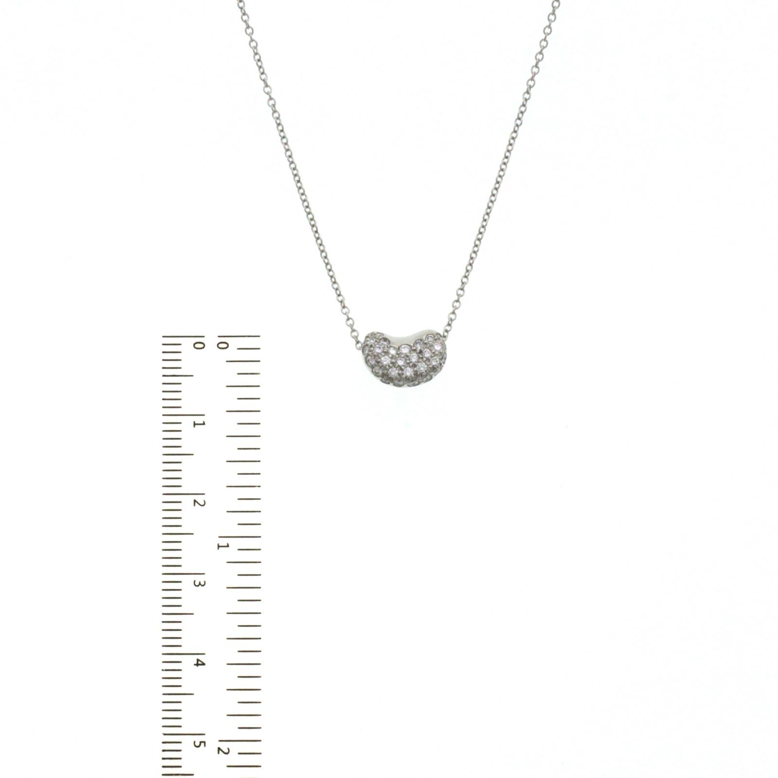 Round Cut Tiffany & Co. 950 Platinum Bean Diamond Necklace