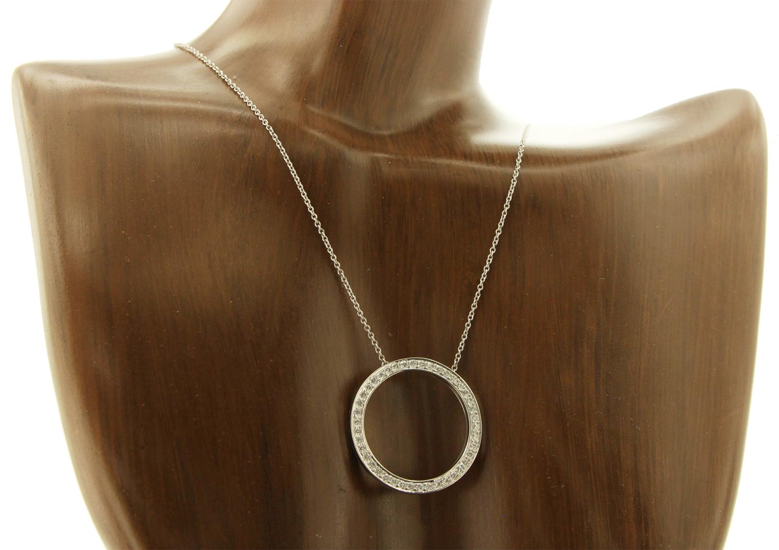 Tiffany & Co. 950 Platinum Diamond Circle of Life Necklace In Excellent Condition In Los Angeles, CA