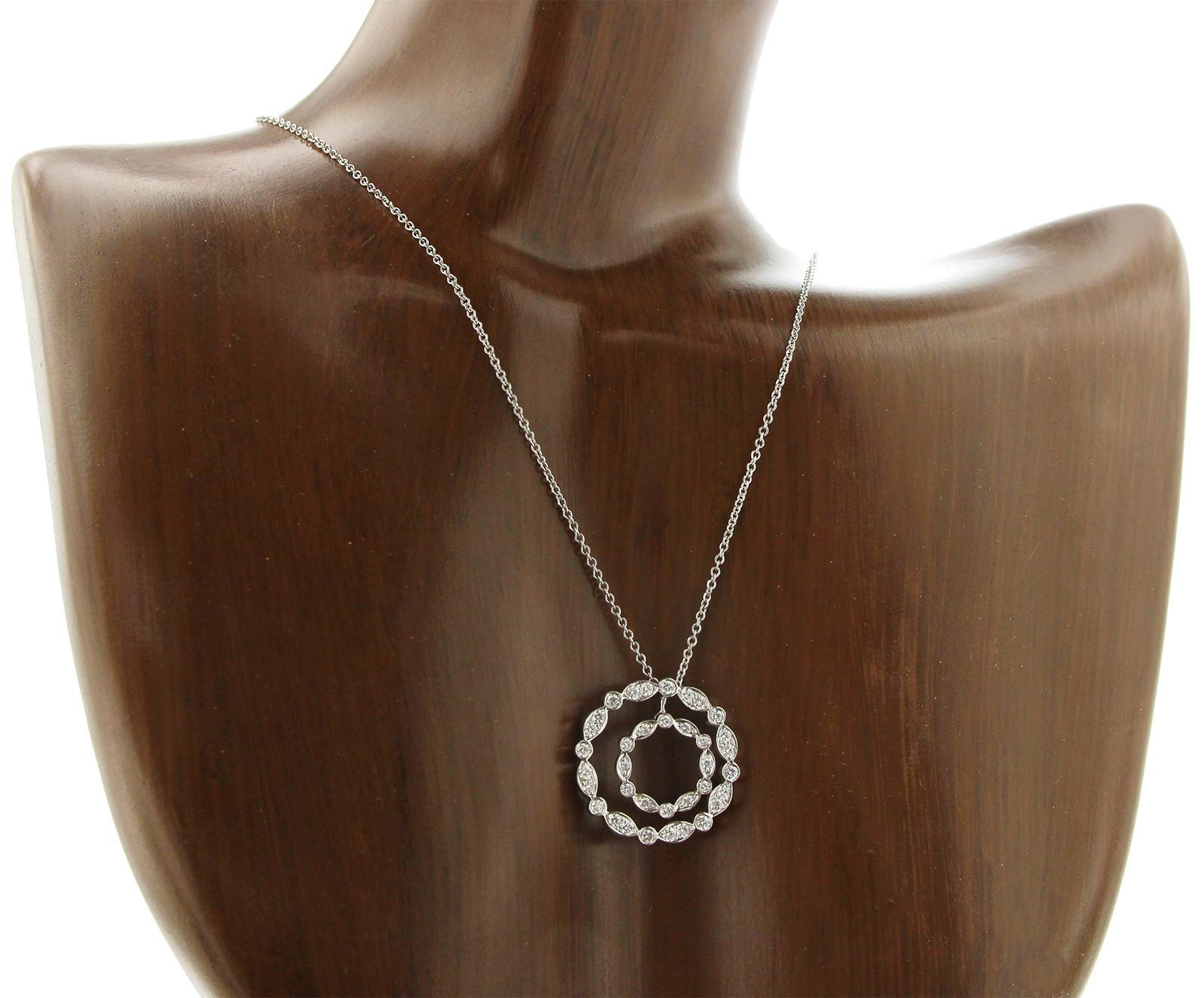 tiffany double circle necklace