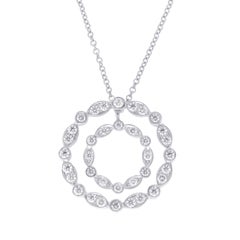 Tiffany & Co. 950 Platinum Diamond Double Circle Necklace