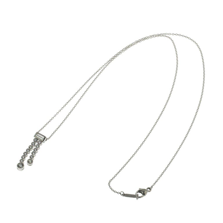 Tiffany and Co. 950 Platinum Diamond Jazz Drop Necklace For Sale at 1stDibs