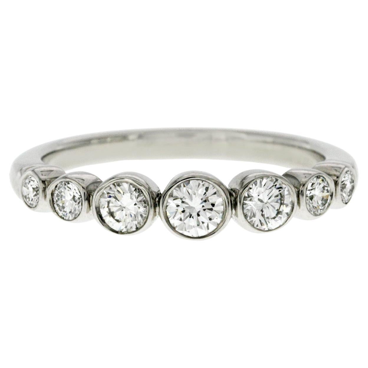 Tiffany & Co 950 Platinum Jazz Graduated Diamond Band Ring For Sale