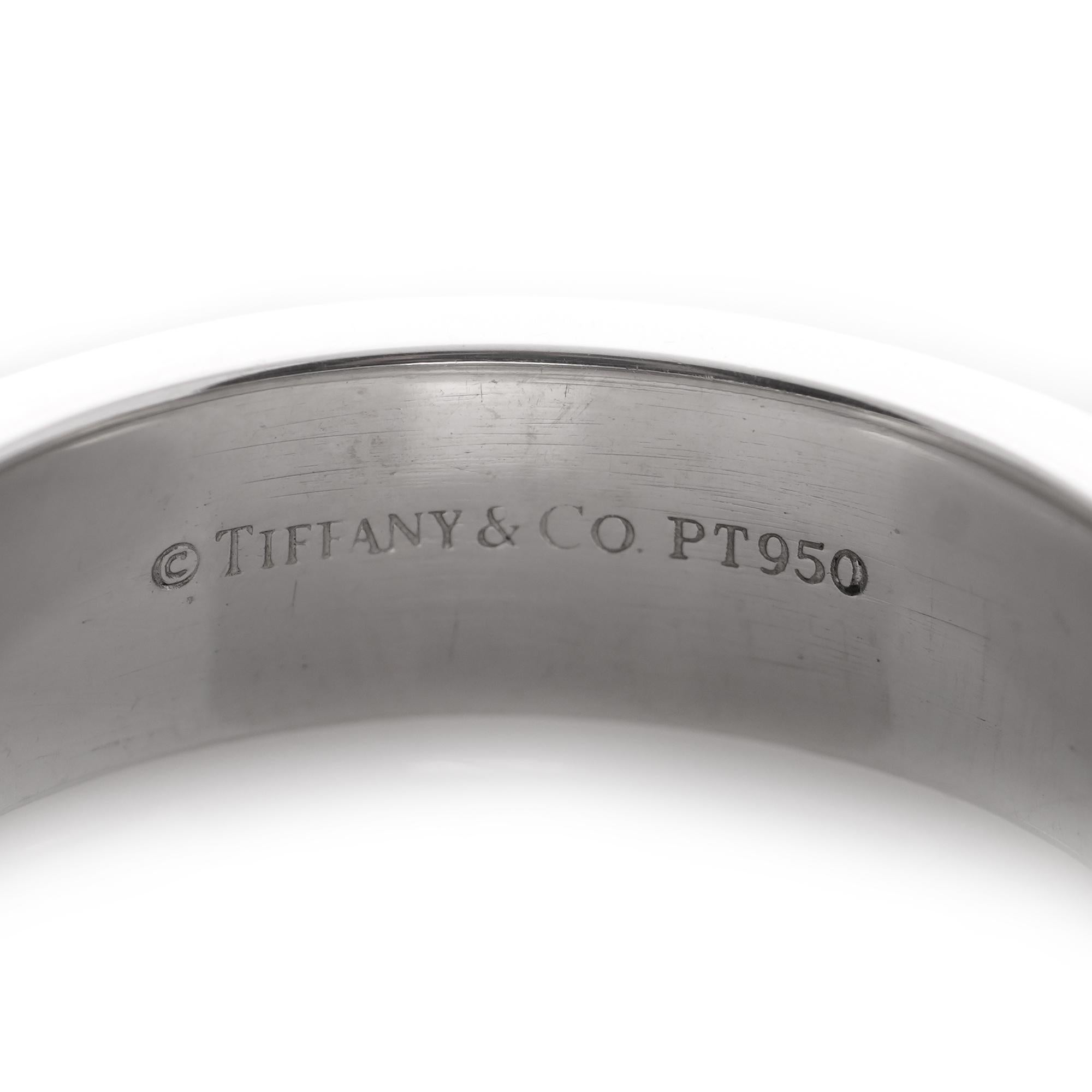 Tiffany & Co. 950 Platinum Mill grain Wedding Ring Bands Set for Him and Her In Excellent Condition For Sale In Braintree, GB